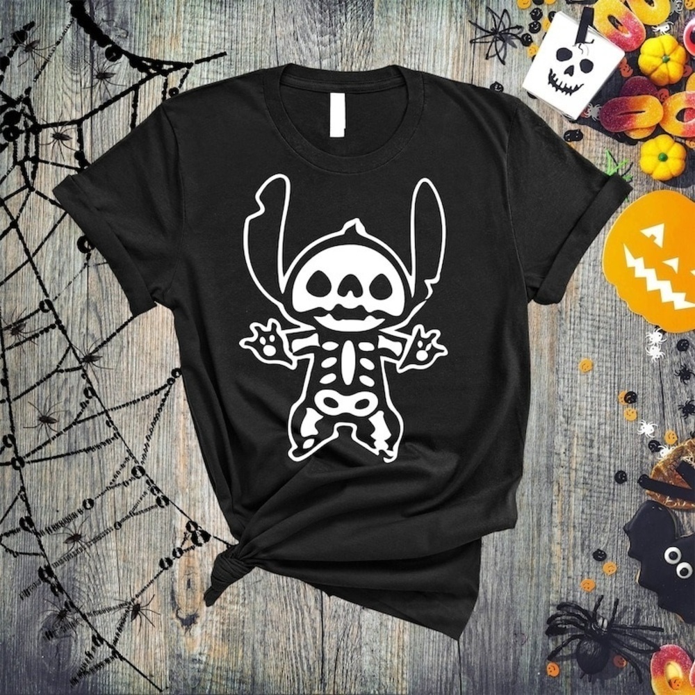 Stitch Halloween Skeleton Disney Halloween Shirt Halloween Shirt